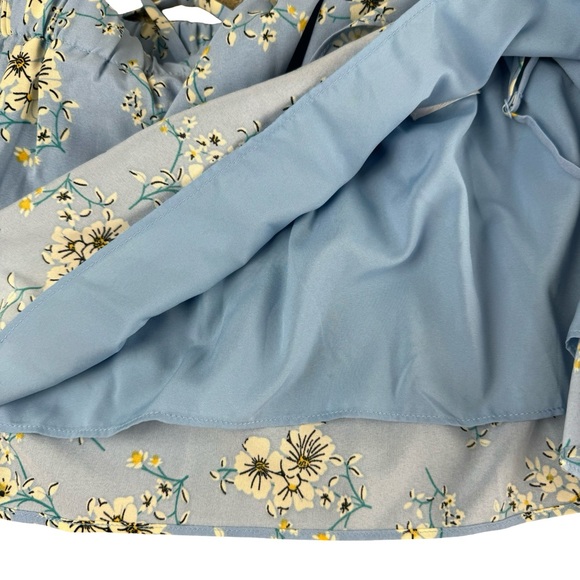 Amaryllis x Dani Austin Cassidy Blue Floral Convertible Tank Crop Top Small - Picture 8 of 8